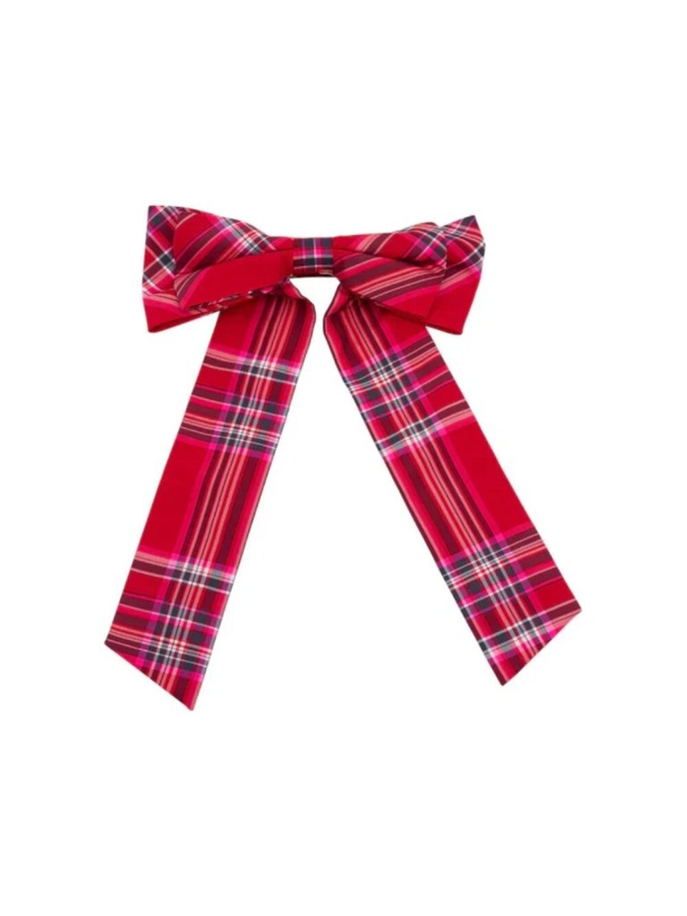 LoveShackFancy NWT Lorna Tartan Barrette in Cheery Red
